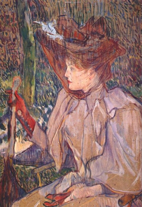 lautrec woman with gloves (honorine p) c1890. -,  