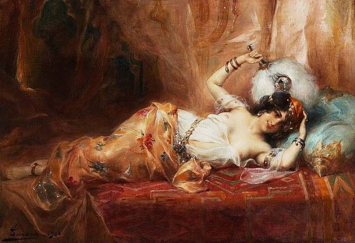 Odalisque a leventail. Tanoux,  Adriene