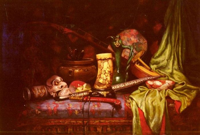 Hedou Jules Paul Ernst Still Life Of Japanese Exotica. Hedou, ���� ���� �����