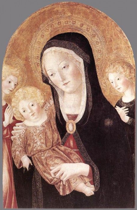 FRANCESCO DI GIORGIO MARTINI Madonna And Child With Two Angels.    