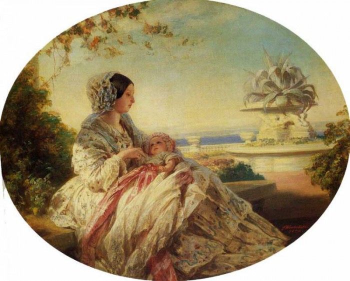 Winterhalter Franz Xavier Queen Victoria with Prince Arthur. ,  