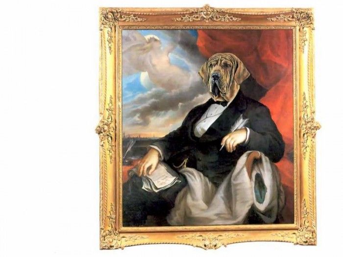 dog portraits csg015 sir luther deadbolt. , 