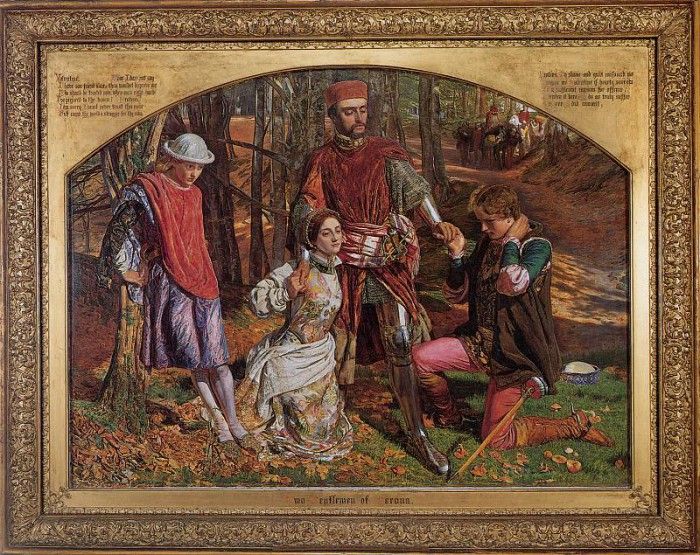 Hunt William Holman Valentine rescuing Sylvia from Proteus. ,  