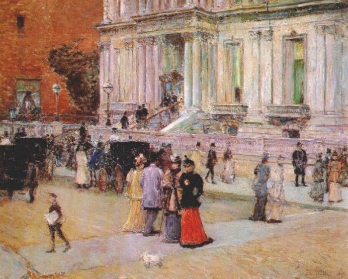 hassam the manhattan club (the stewart mansion) c1891. , 