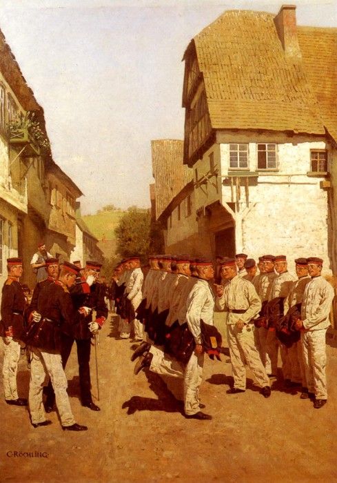 Rochling Carl Military Cadets Preparing For Parade. Rochling, 