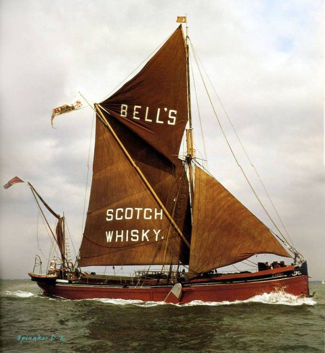 dk tall ships cabby thames sailing spritsail barge lyr 1928. 