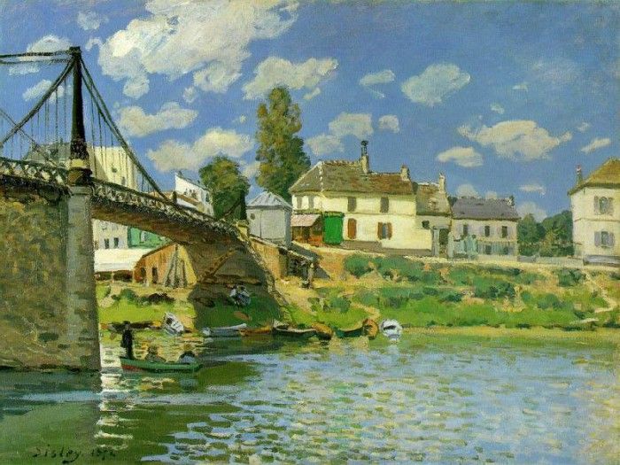 Sisley Bridge at Villeneuve-la-Garenne, 1872, 49.5x65.4 cm, . , 