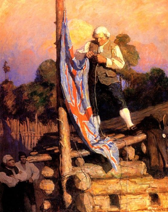 N.C.Wyeth Captain Smollet Defies the Mutineers, 1911 sqs. ,  