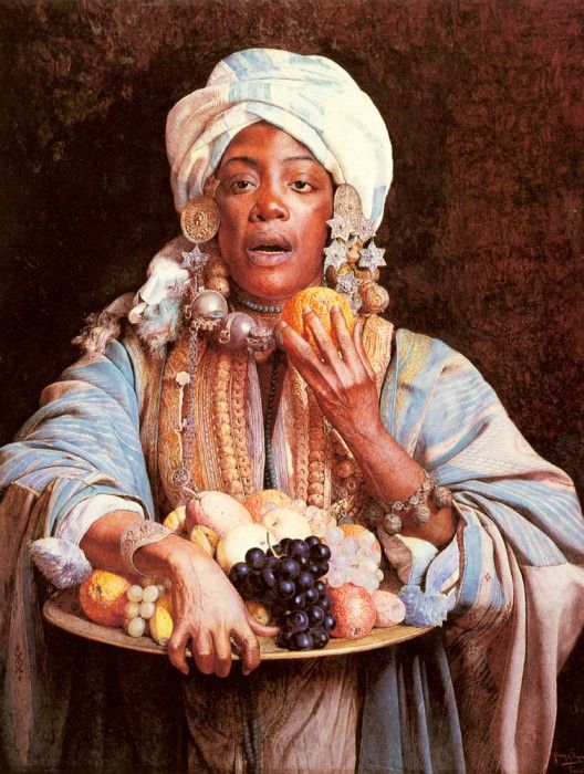 Signorini Giuseppe A North African Fruit Vendor. , 