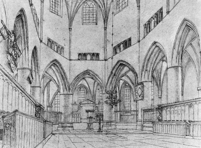 SAENREDAM Pieter Jansz Interior Of The Choir Of St Bavo At Haarlem. Saenredam,  Jansz