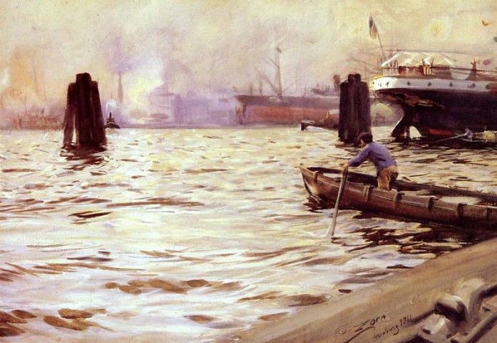 Zorn Anders Hamburgs Hamn. , 