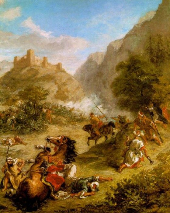 Delacroix Arabs Skirmishing in the Mountains, 1863, 92.5x74.. , 
