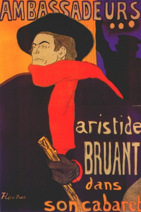 lautrec ambassadeurs, aristide bruant (poster) 1892. -,  