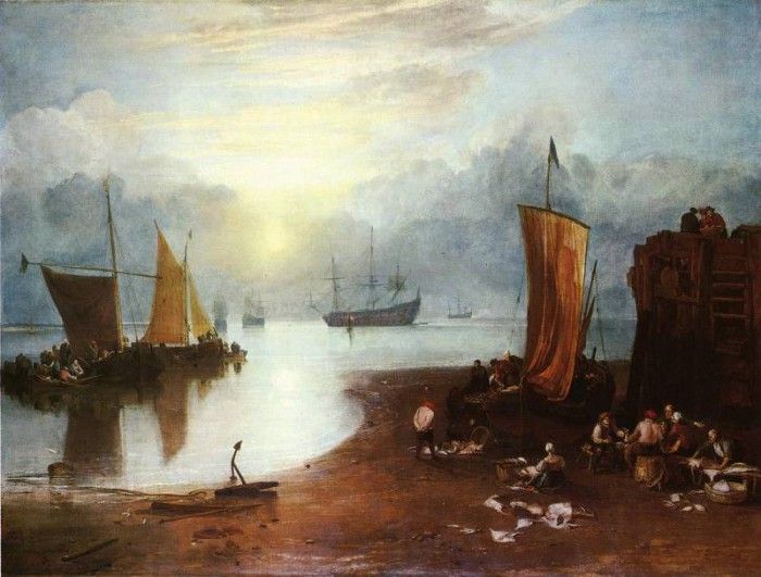 Turner Joseph Mallord William Sun Rising through Vagour Fishermen Cleaning and Sellilng Fish. ,   