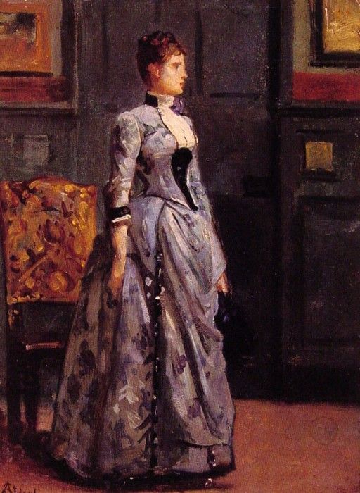 Portrait of a woman in blue. , 