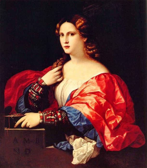 il Vecchio, Palma - Portrait of a Young Woman Known as La Bella 1525 (end. , -