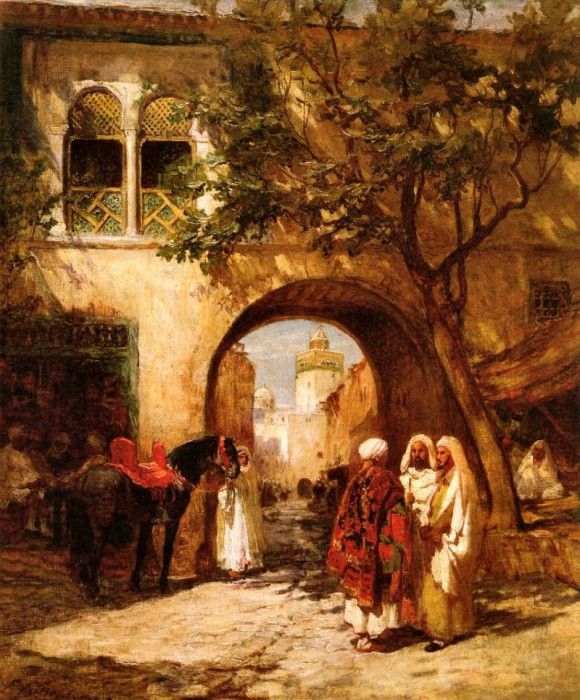 Bridgman, Frederick Arthur - By the City Gate (end. ,  