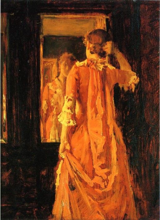 Chase William Merritt Young Woman Before a Mirror. ,  