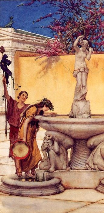 Alma Tadema Between Venus and Bacchus. - 