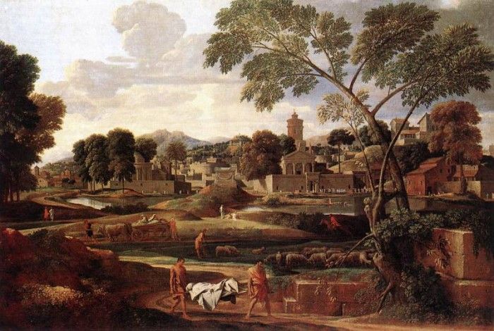 Poussin Landscape with the Funeral of Phocion. , 