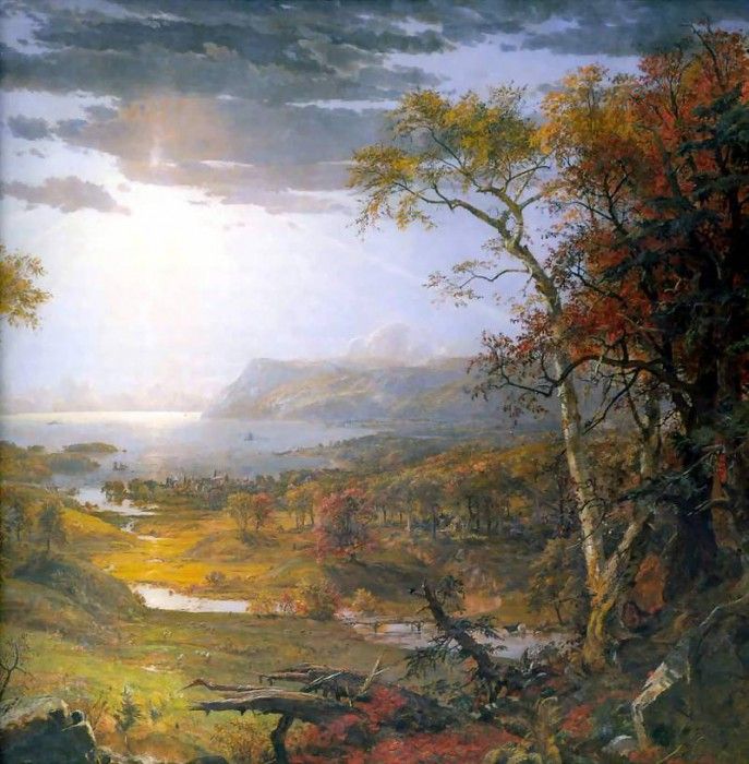 hudson rv sc csg004 autumn on the hudson river-jasper f cropsey 1860. Cropsey, Jasper Francis