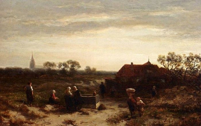 Verveer Salomon Leonardus Figures In The Dunes Near Scheveningen. , Salomon 