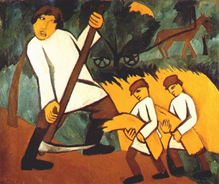 goncharova haycutting c1910. , 