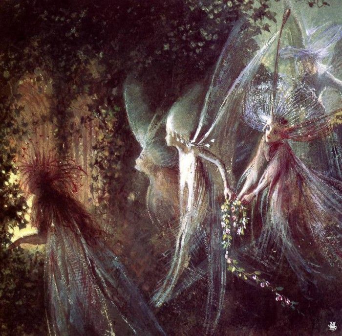 ma Fitzgerald Faeries Looking Through a Gothic Arch. ������������, ���� Anster