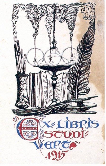 ls PereDaura 003Ex librisEstudiVert1915. , Pere