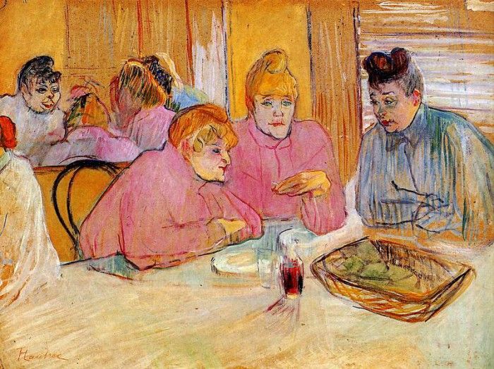 Toulouse-Lautrec de Henri Diningroom in brothel Sun. -,  