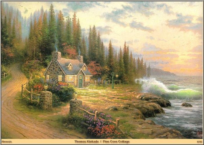 Thomas Kinkade - Pine Cove Cottage (Abraxsis).  