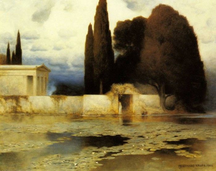 Keller Ferdinand A Classical Landscape. Келлер, Fredinand