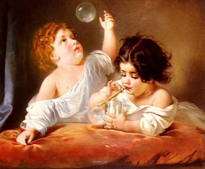 Schlesinger Henri Guillaume Blowing Bubbles. ��������� ���� �������