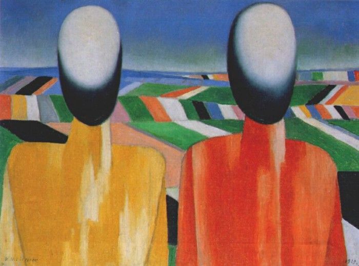 malevich two peasants 1928-32. , 