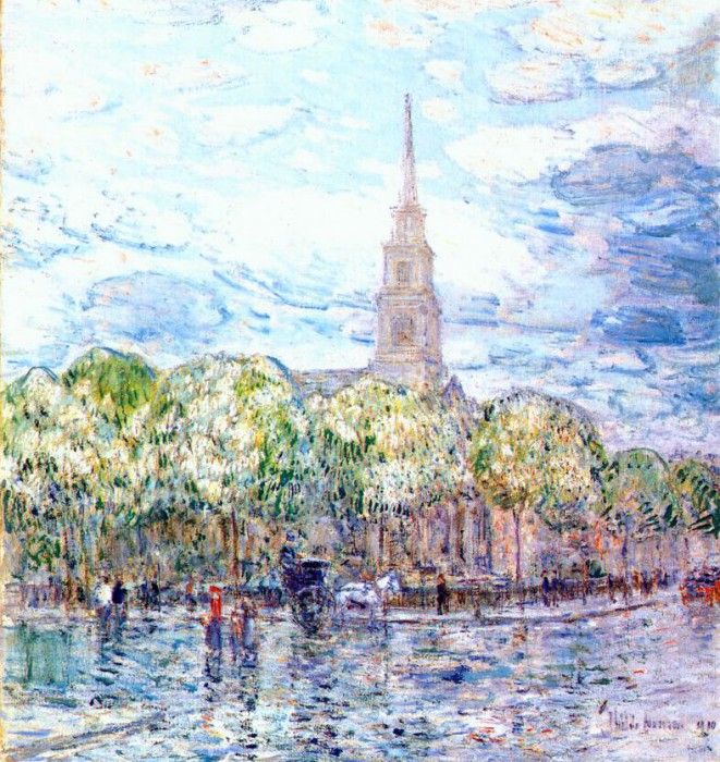 hassam saint marks in the bowery 1910. , 