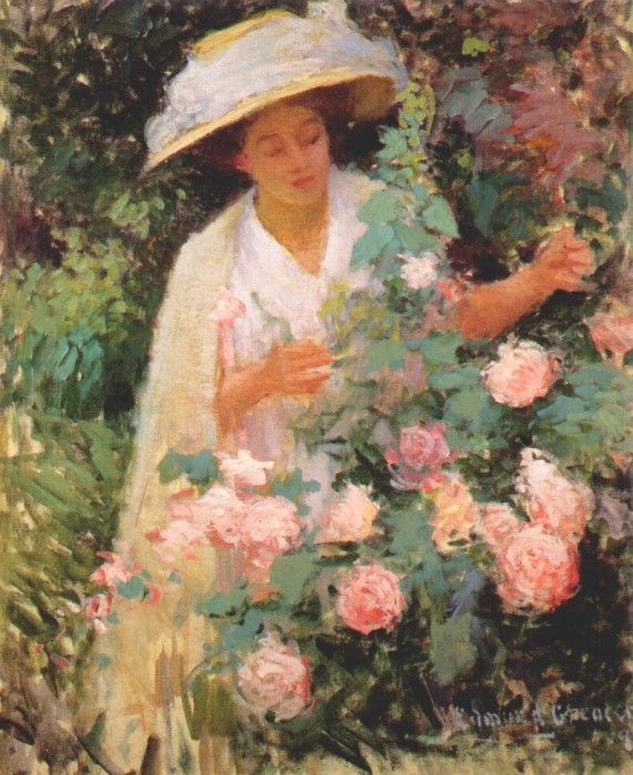 greacen ethol with roses 1907. Greacen