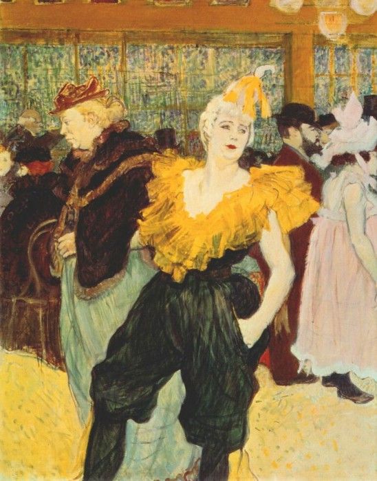 lautrec the clownesse cha-u-kao at the moulin rouge 1895. -,  