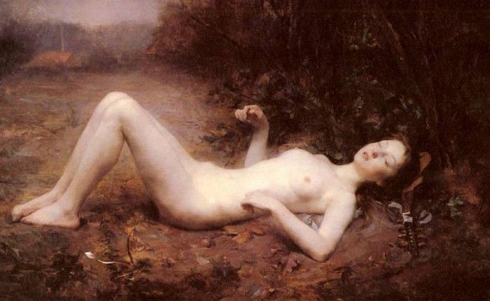 Callot Georges A Nude With A Mandoline. , 