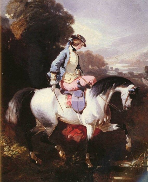 Dreux Alfred De AN ELEGANT EQUESTRIENNE. ,  