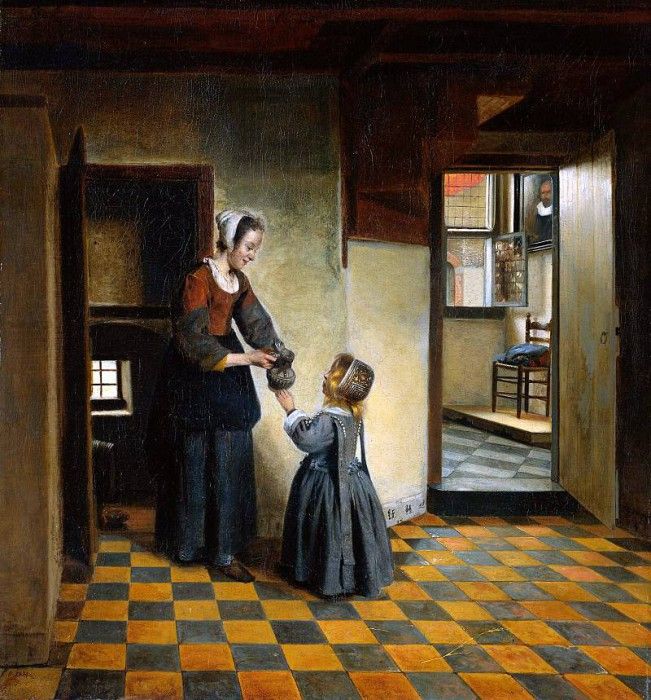 Hooch de Pieter Woman and child Sun. Hooch, Pieter De