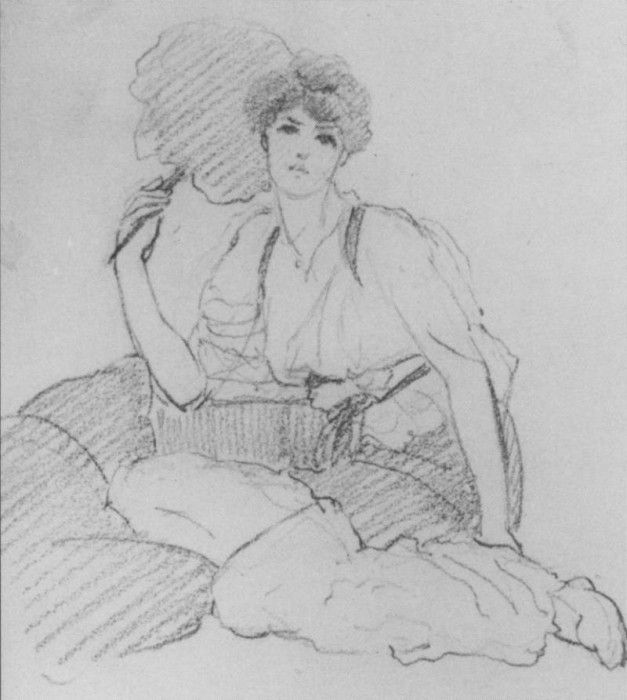 Godward Flabellifera pencil sketch. ,  