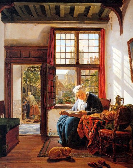 Strij van Abraham Reading old woman at window . Strij,  