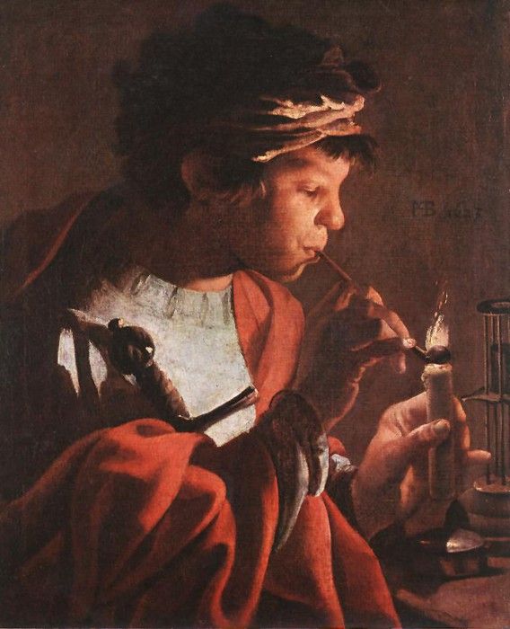 TERBRUGGHEN Hendrick Boy Lighting A Pipe. Terbrugghen, 