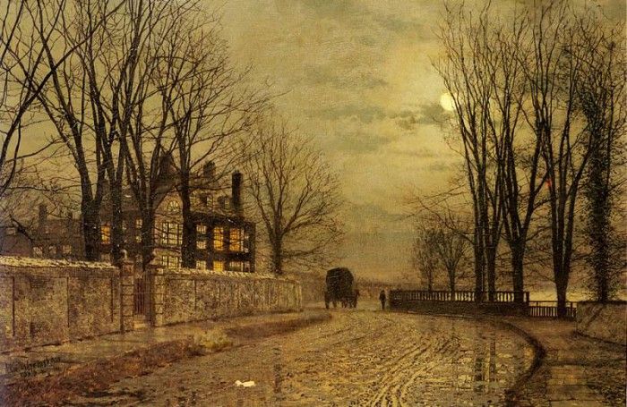 Grimshaw John Atkinson The Turn Of The Road.   