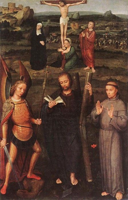 ISENBRANT Adriaen Archangel St Michael St Andrew and St Francis of Assissi. Isenbrandt, ������ Ysenbrandt