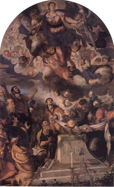 TINTORETTO LASSUNTA,VENEDIG, CHIESA DI GESUITI. , 