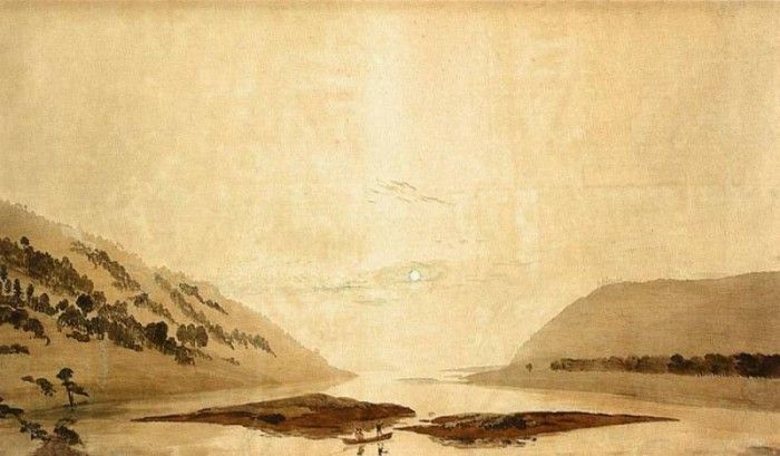 FRIEDRICH Caspar David Mountainous River Landscape Day Version. ,  