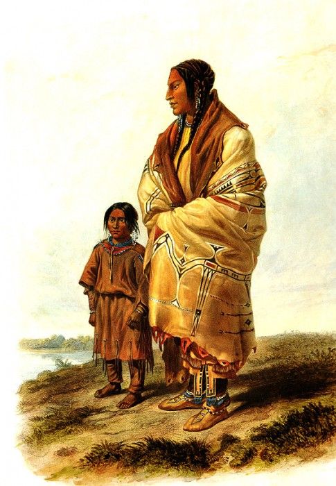 Tna 0016 Dacota Woman and Assiniboin Child KarlBodmer, 1833 sqs. , 