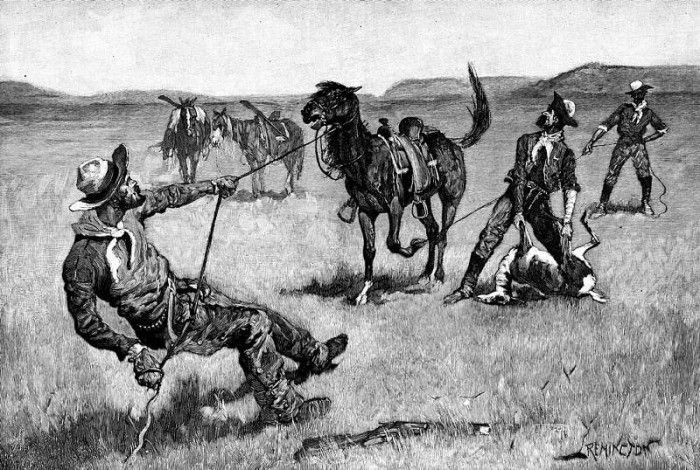 Fr 054 Teaching a Mustang Pony to Pack Dead Game FredericRemington sqs. Remington, 