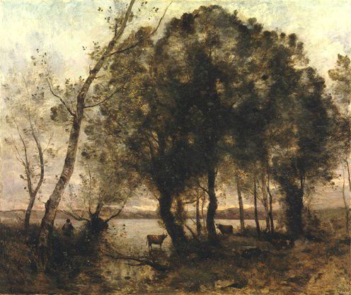 Corot The Lake, 1861, 133x157.5 cm, Frick coll. NY. , --